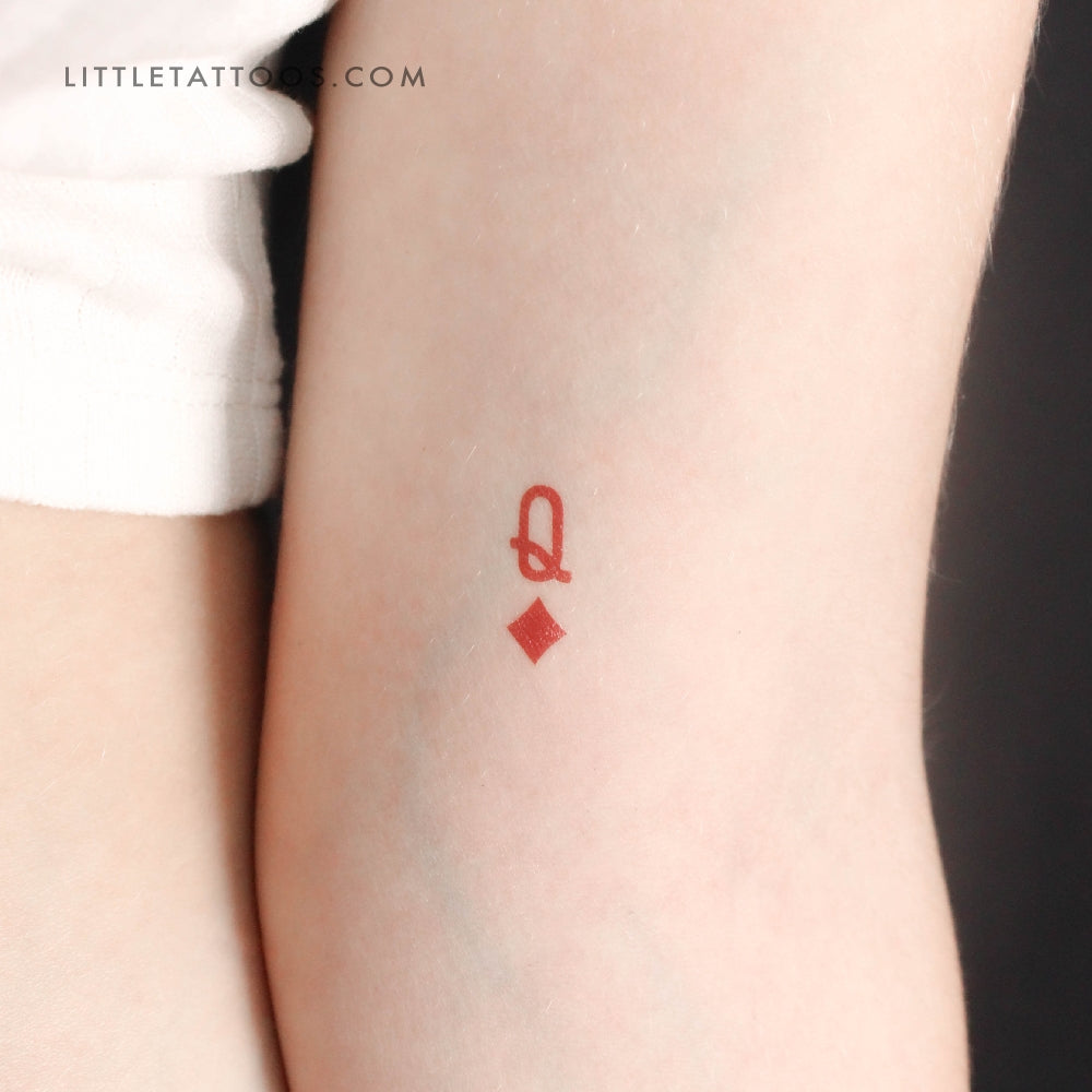 Tatuaje temporal de la Reina de Diamantes - Juego de 3