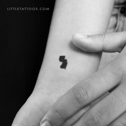 New Jersey Map Temporary Tattoo - Set of 3
