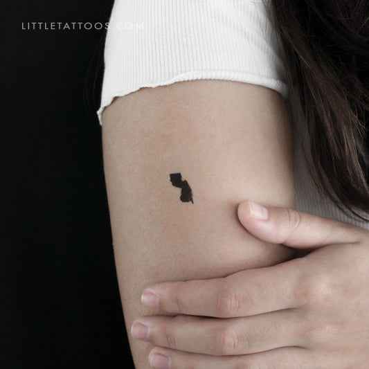 New Jersey Map Temporary Tattoo - Set of 3