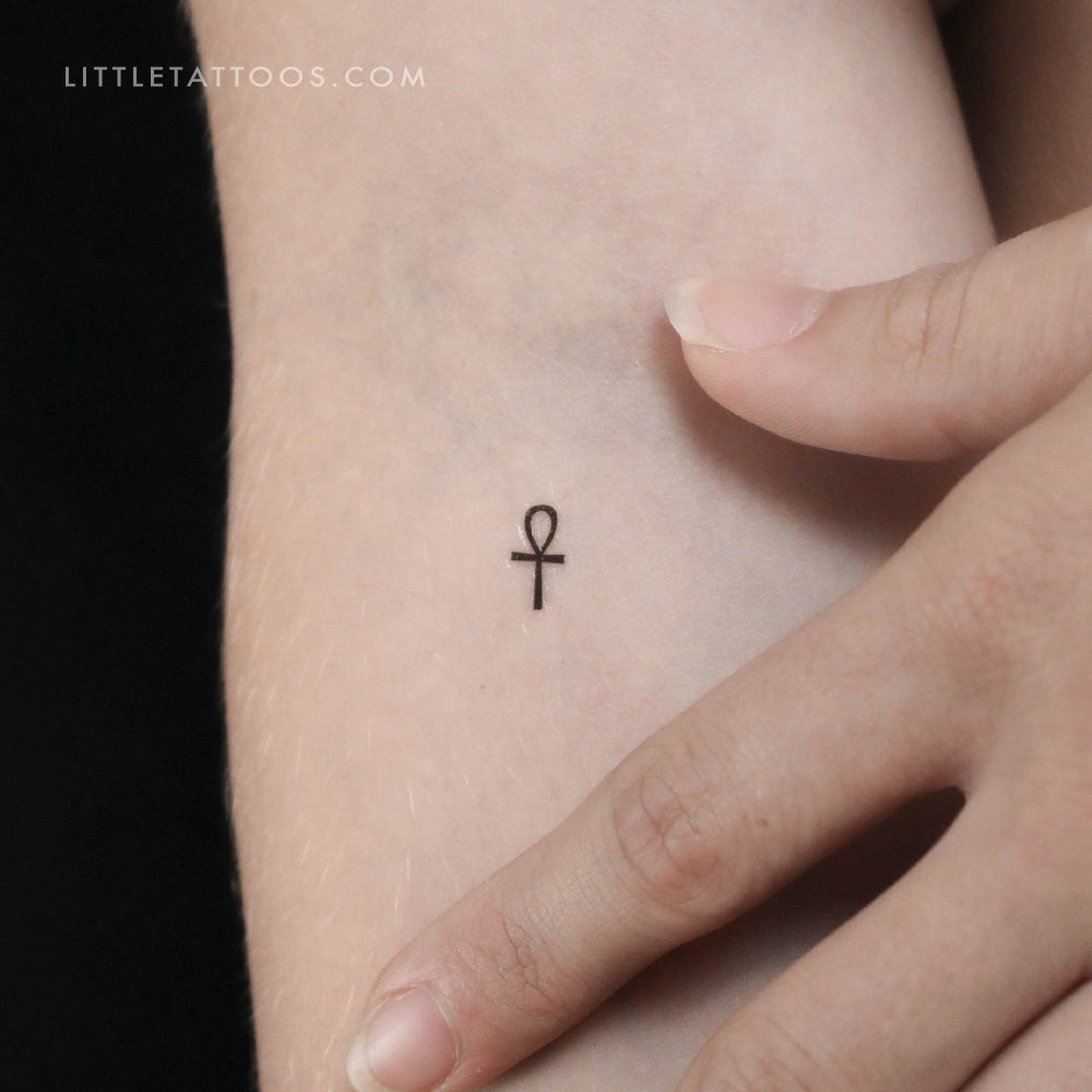 Tatuaje temporal pequeño de Ankh - Juego de 3