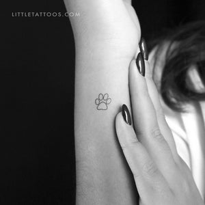 Little Paw Outline Temporary Tattoo - Set of 3