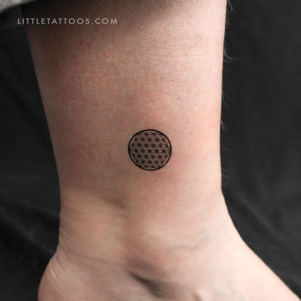 Small Flower Of Life Temporary Tattoo - Set of 3