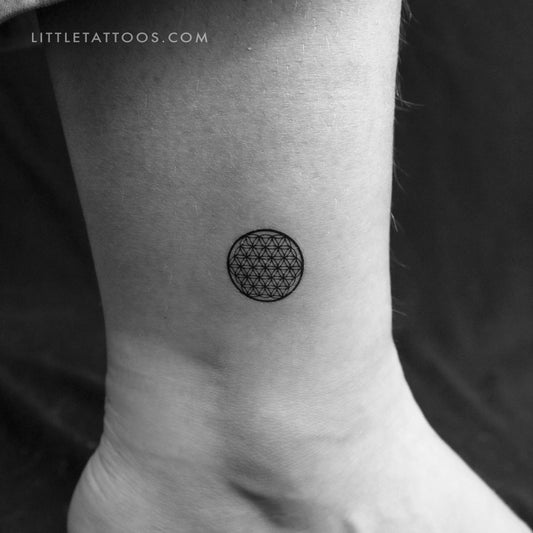Tatuaje temporal pequeño de la flor de la vida (juego de 3)
