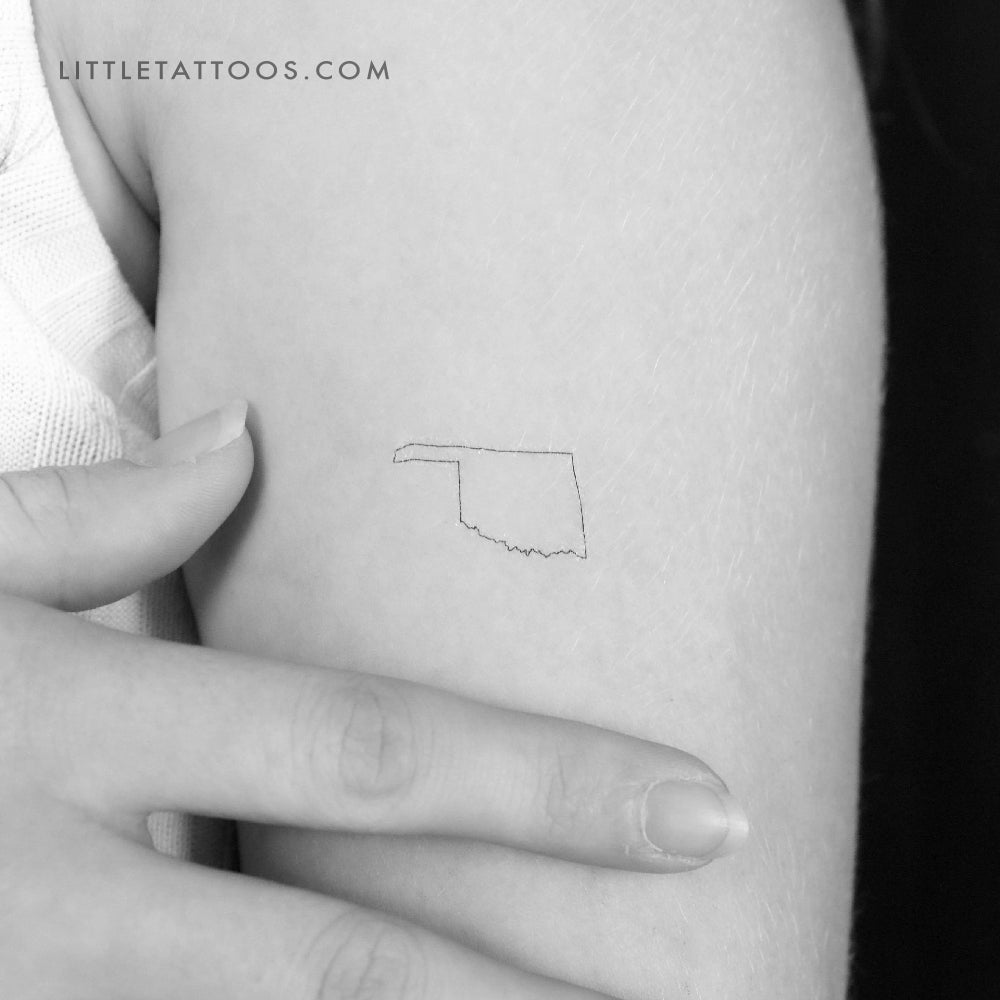 Tatuaje temporal del mapa de Oklahoma (juego de 3)