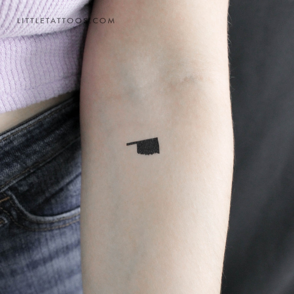 Tatuaje temporal del mapa de Oklahoma (juego de 3)