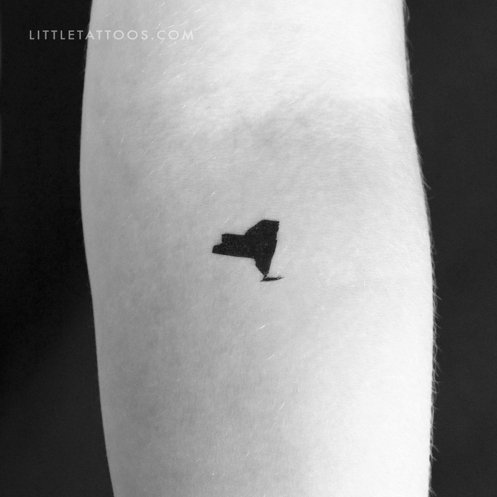 Small New York  State Map Temporary Tattoo - Set of 3