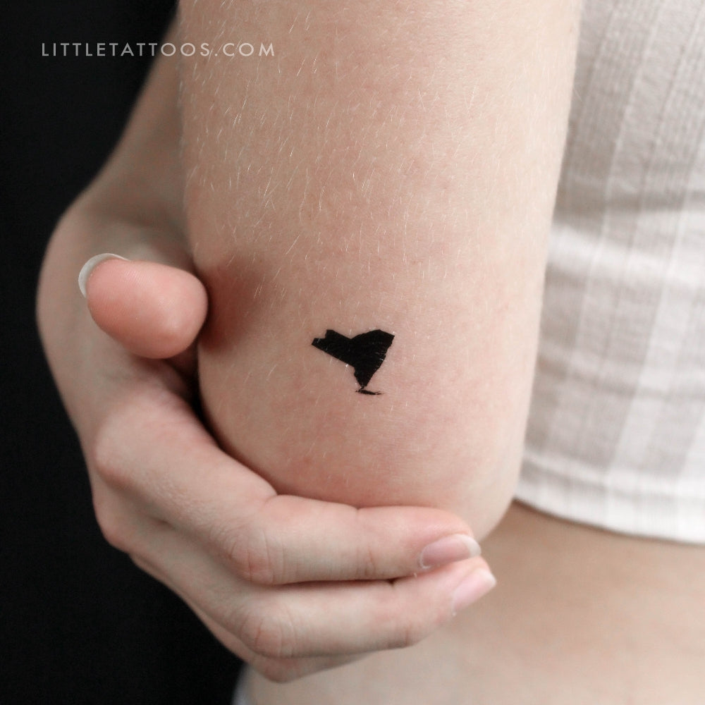 Small New York  State Map Temporary Tattoo - Set of 3