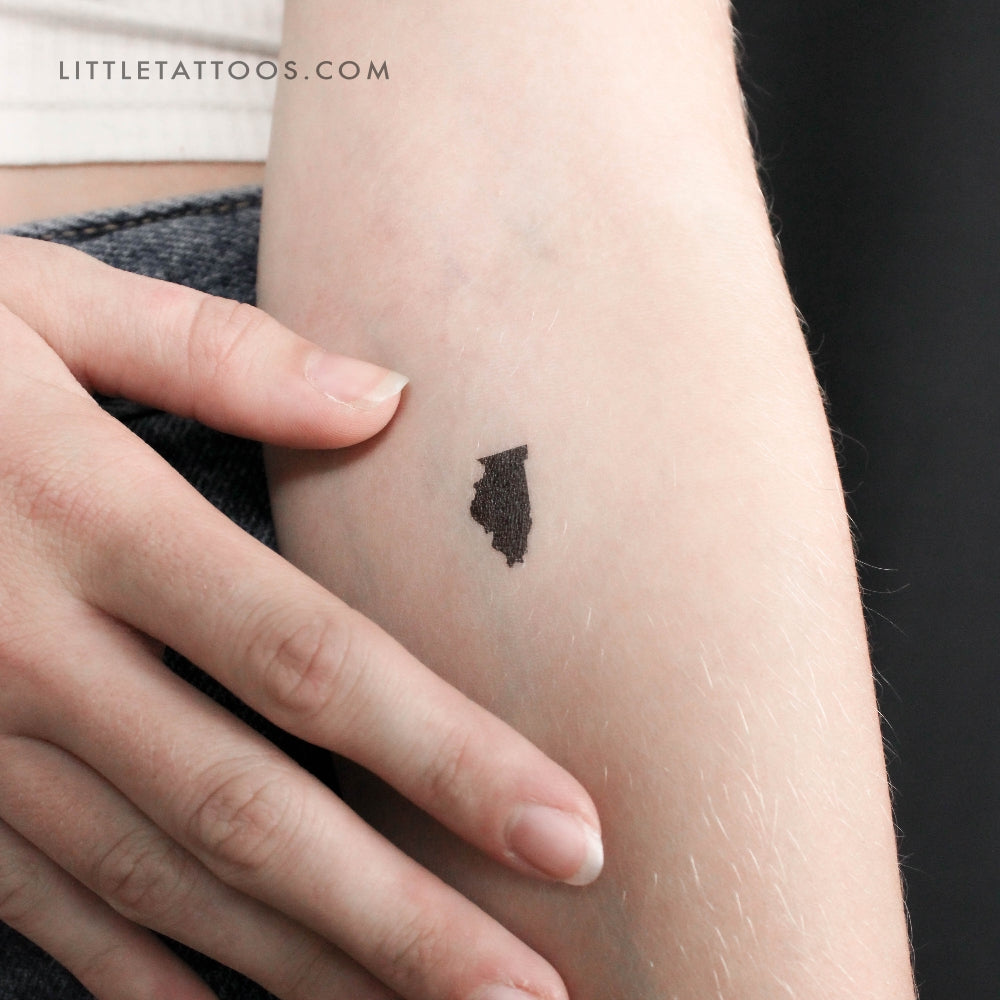 Tatuaje temporal del mapa de Illinois (juego de 3)
