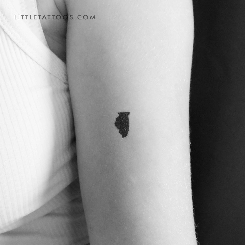 Tatuaje temporal del mapa de Illinois (juego de 3)