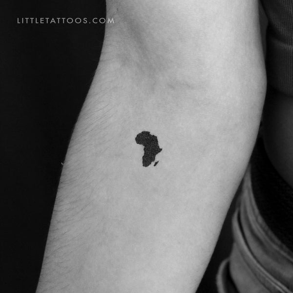 Small Africa Map Temporary Tattoo - Set of 3
