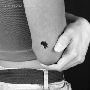 Small Africa Map Temporary Tattoo - Set of 3