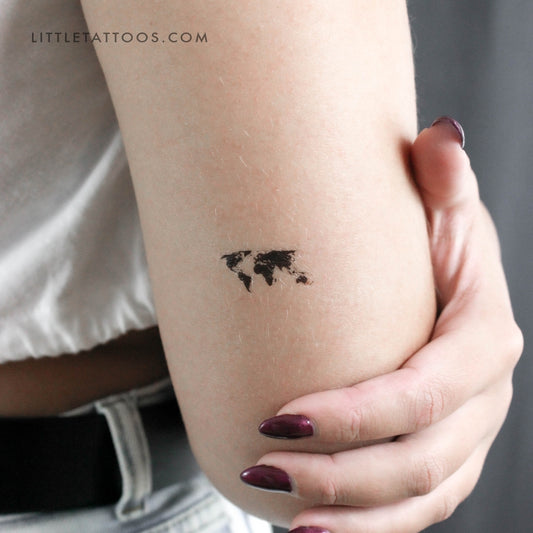 Little World Map Temporary Tattoo - Set of 3