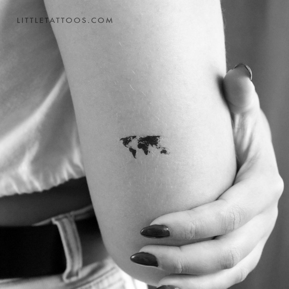 Little World Map Temporary Tattoo - Set of 3