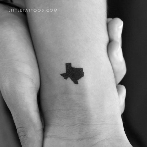 Texas Map Temporary Tattoo - Set of 3