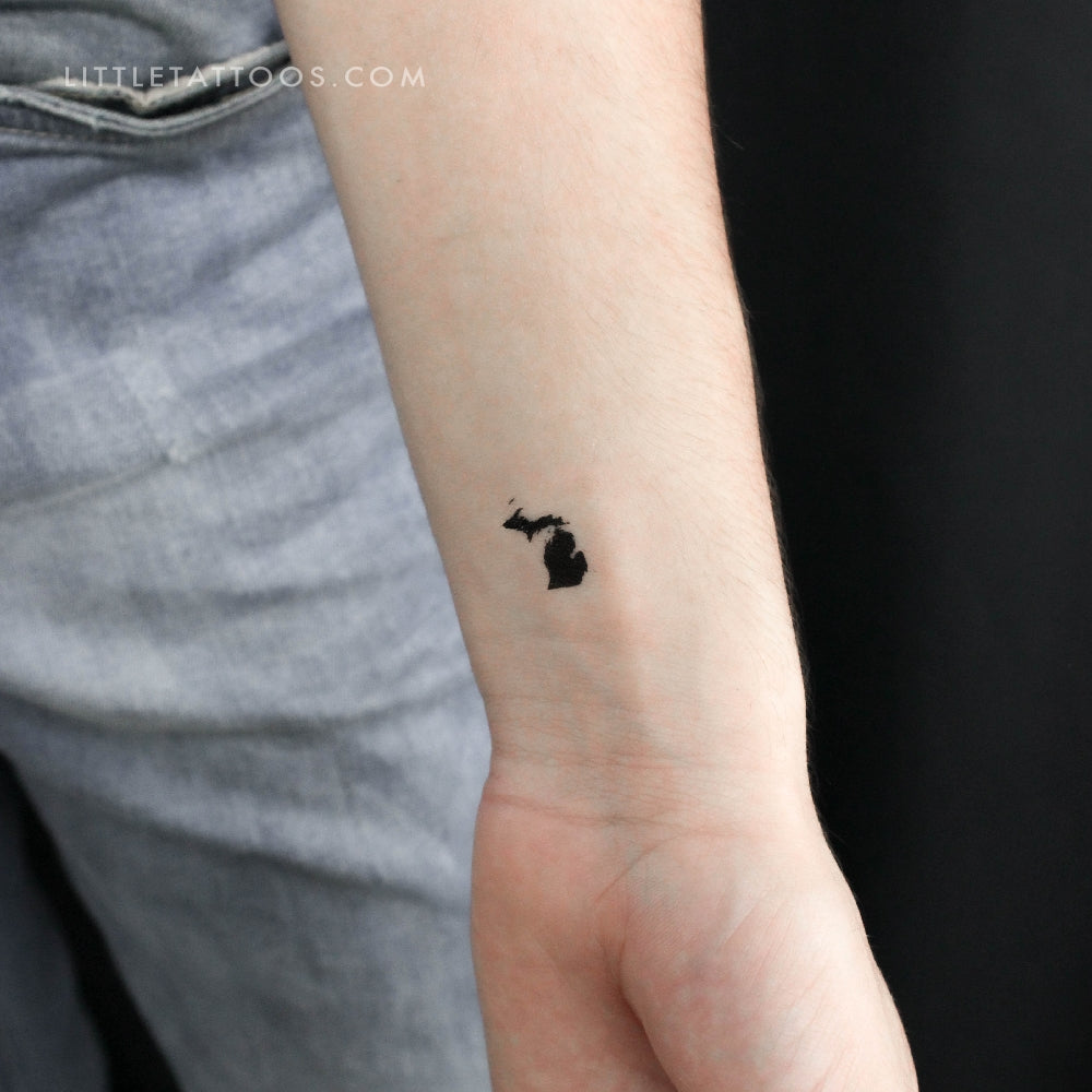 Tatuaje temporal del mapa de Michigan (juego de 3)