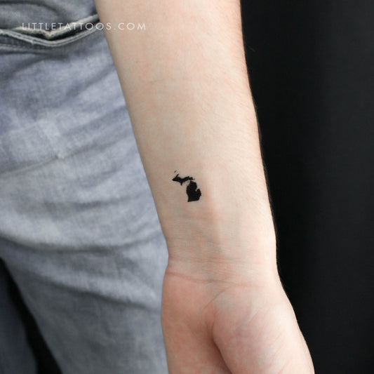 Tatuaje temporal del mapa de Michigan (juego de 3)