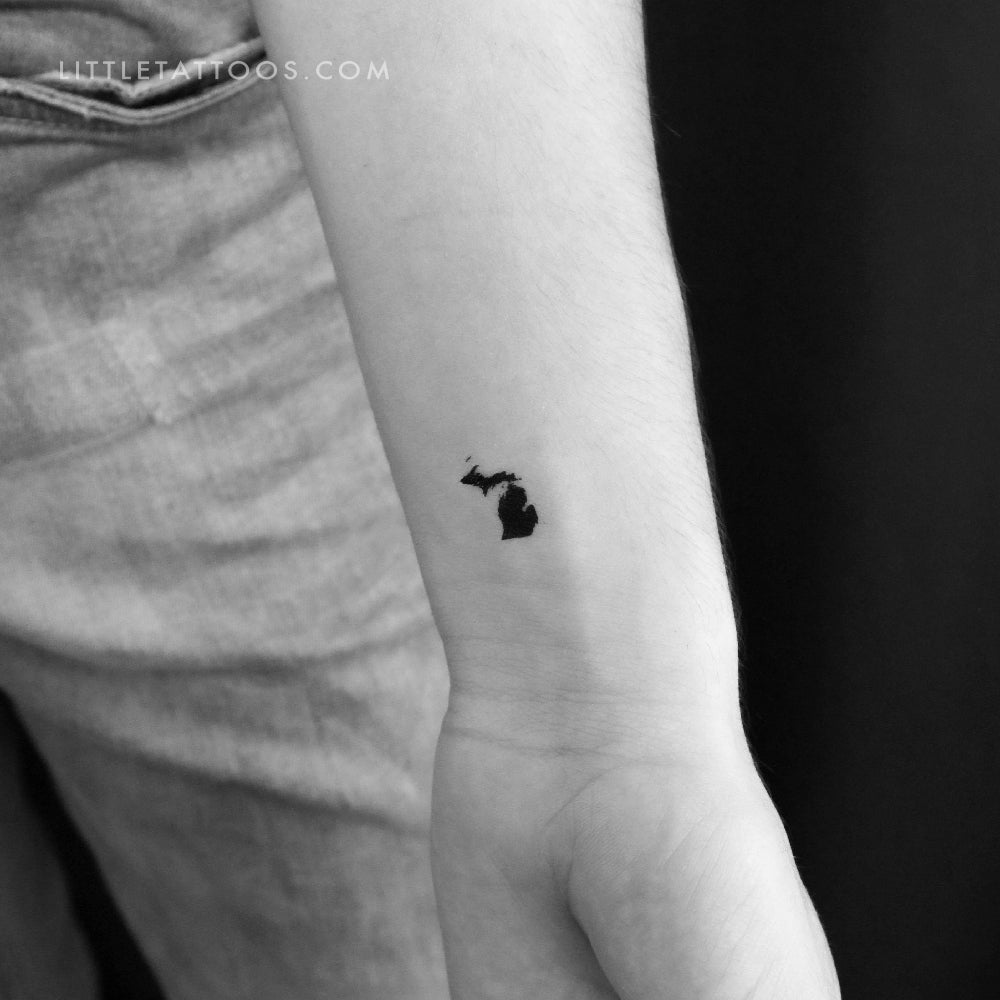 Tatuaje temporal del mapa de Michigan (juego de 3)