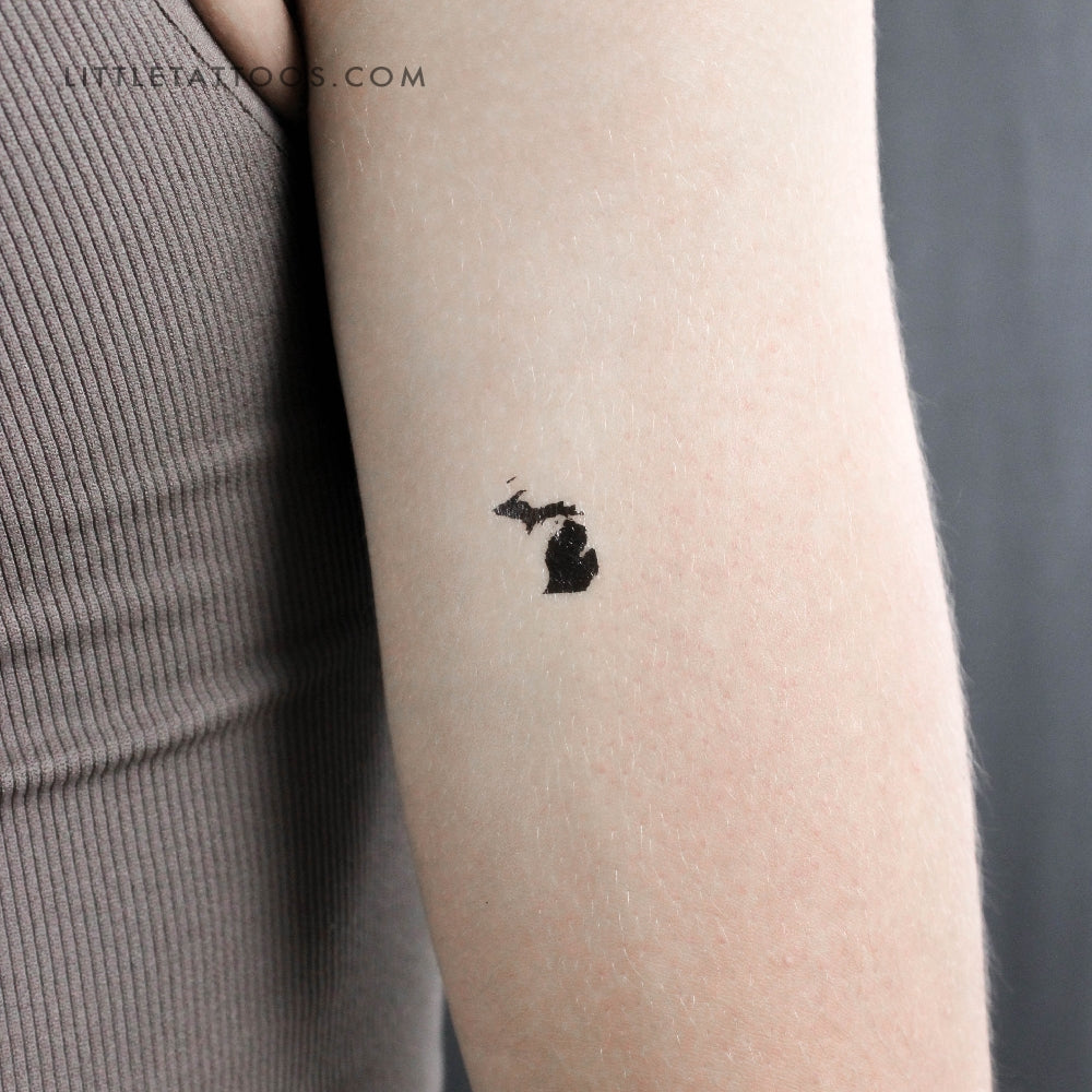 Tatuaje temporal del mapa de Michigan (juego de 3)