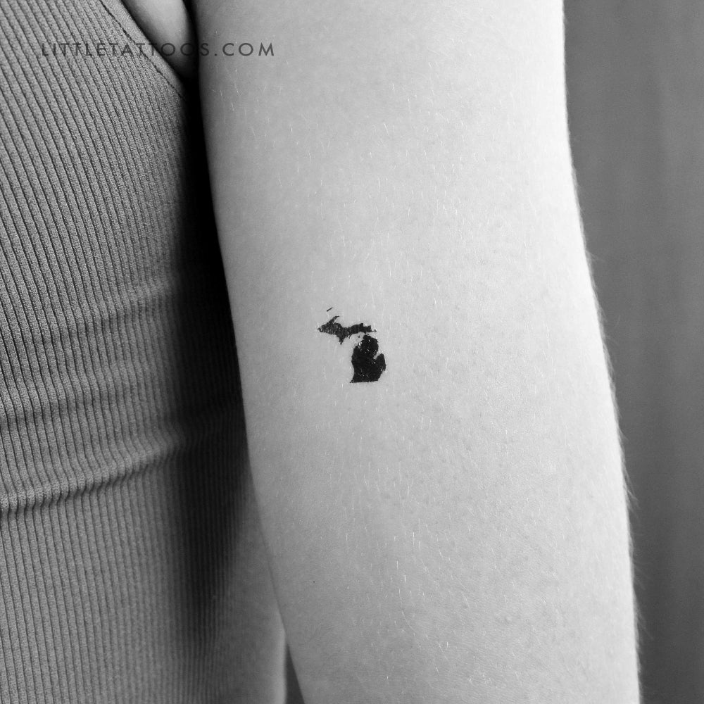 Tatuaje temporal del mapa de Michigan (juego de 3)