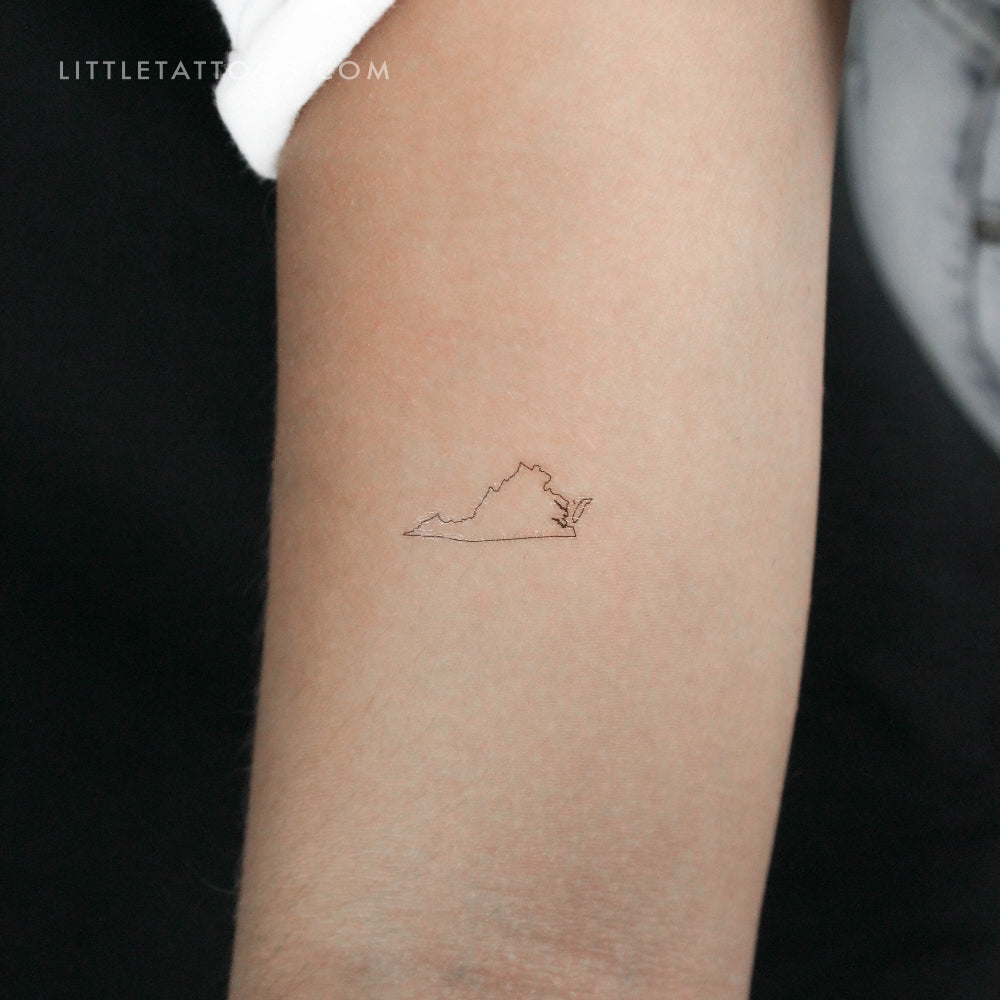 Tatuaje temporal del mapa de Virginia (juego de 3)