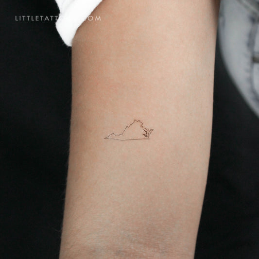 Tatuaje temporal del mapa de Virginia (juego de 3)