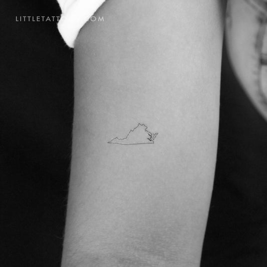 Tatuaje temporal del mapa de Virginia (juego de 3)