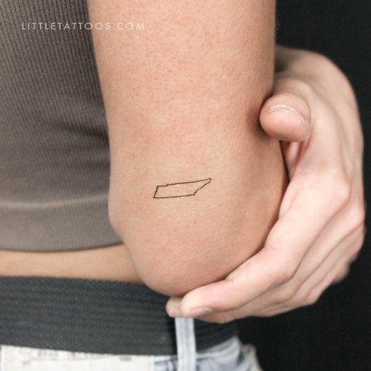 Tennessee Map Outline Temporary Tattoo - Set of 3