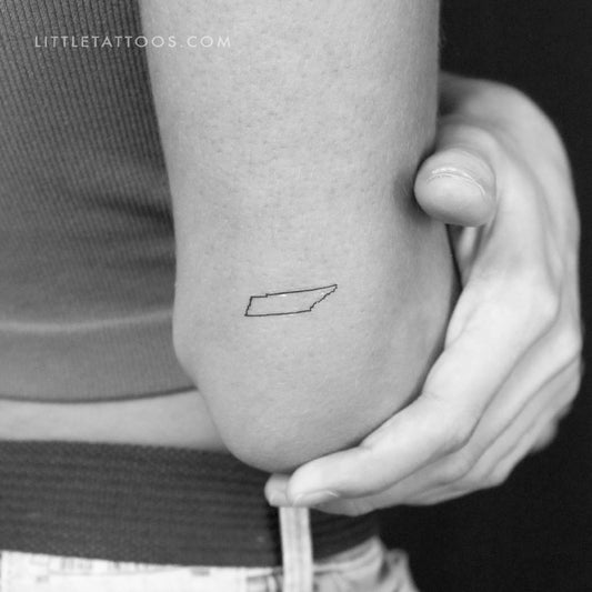 Tennessee Map Outline Temporary Tattoo - Set of 3