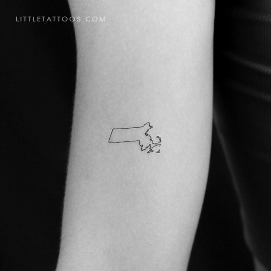 Tatuaje temporal del mapa de Massachusetts (juego de 3)