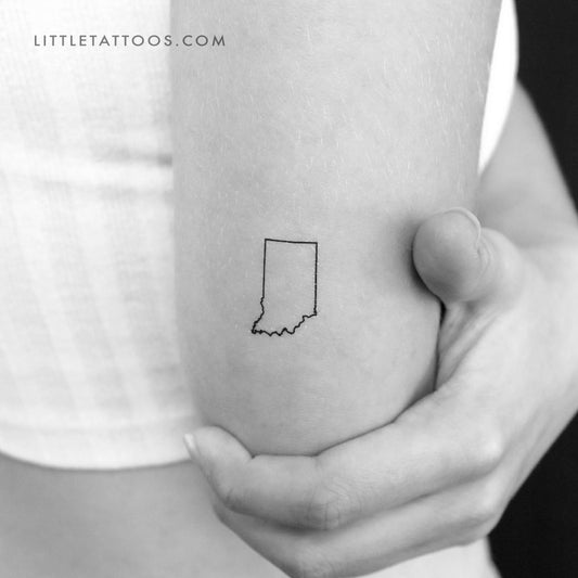 Tatuaje temporal del contorno del mapa de Indiana (juego de 3)