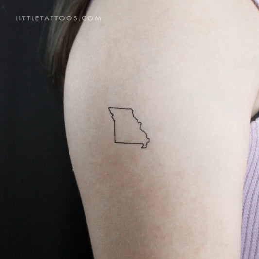 Missouri Map Outline Temporary Tattoo - Set of 3
