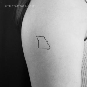 Missouri Map Outline Temporary Tattoo - Set of 3