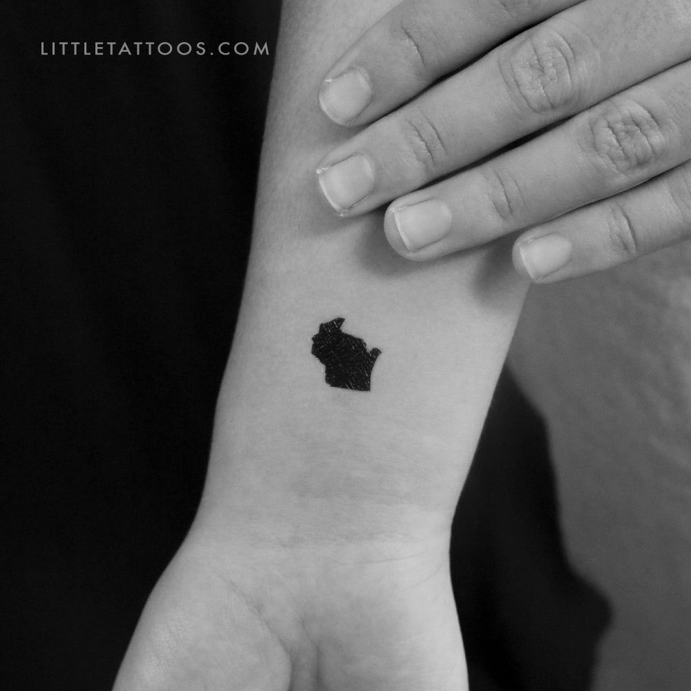 Wisconsin Map Temporary Tattoo - Set of 3