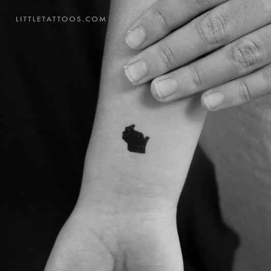 Wisconsin Map Temporary Tattoo - Set of 3