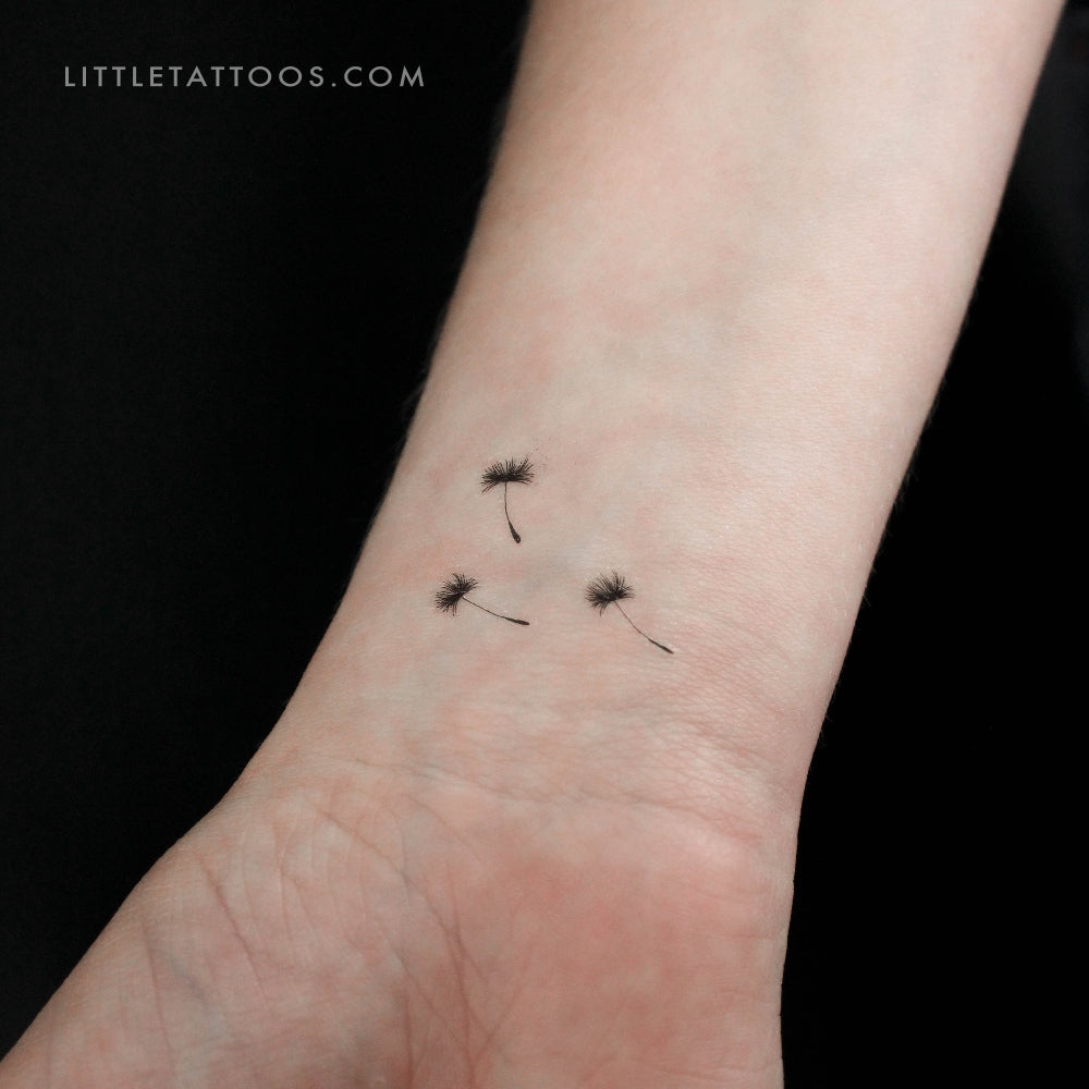 Three Dandelion Seeds Temporary Tattoo - Set of 3