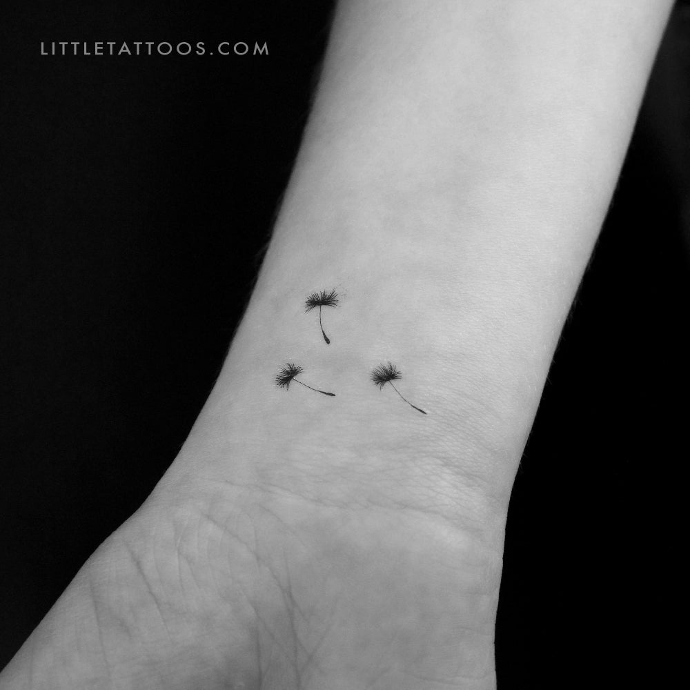 Three Dandelion Seeds Temporary Tattoo - Set of 3