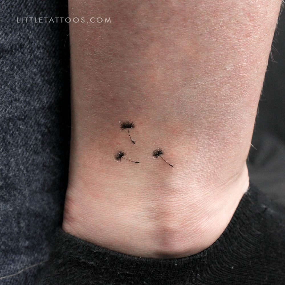 Three Dandelion Seeds Temporary Tattoo - Set of 3