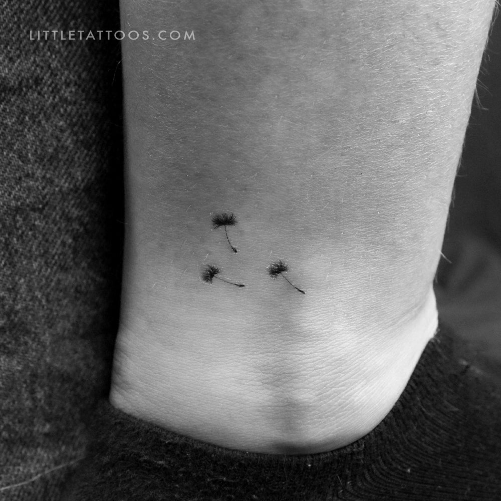Three Dandelion Seeds Temporary Tattoo - Set of 3