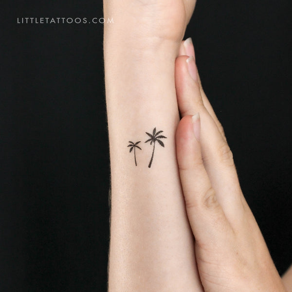 Two Palm Trees Temporary Tattoo - Set of 3