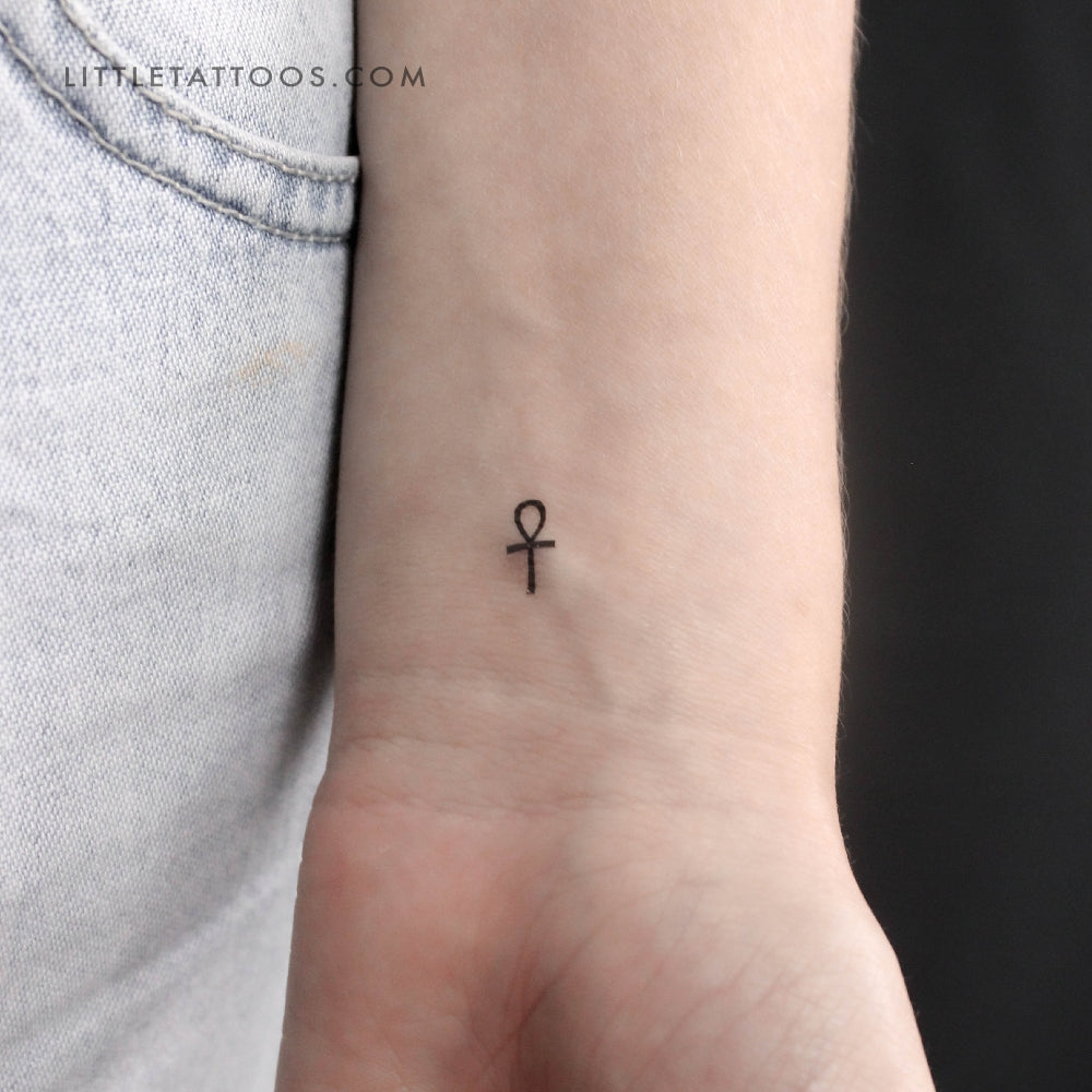 Tatuaje temporal pequeño de Ankh - Juego de 3