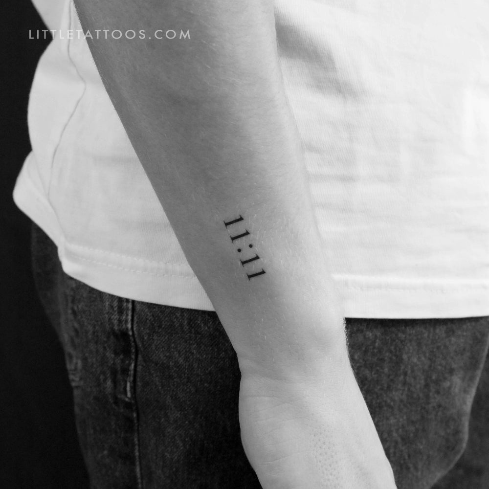 Tatuaje temporal del número angelical 11:11 (juego de 3)