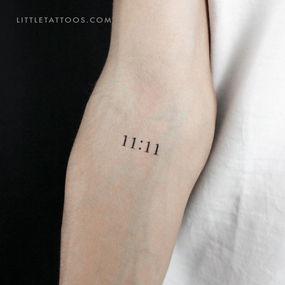 Tatuaje temporal del número angelical 11:11 (juego de 3)