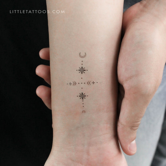 Small Wrist Ornament Temporary Tattoo by Puntuak - Set of 3