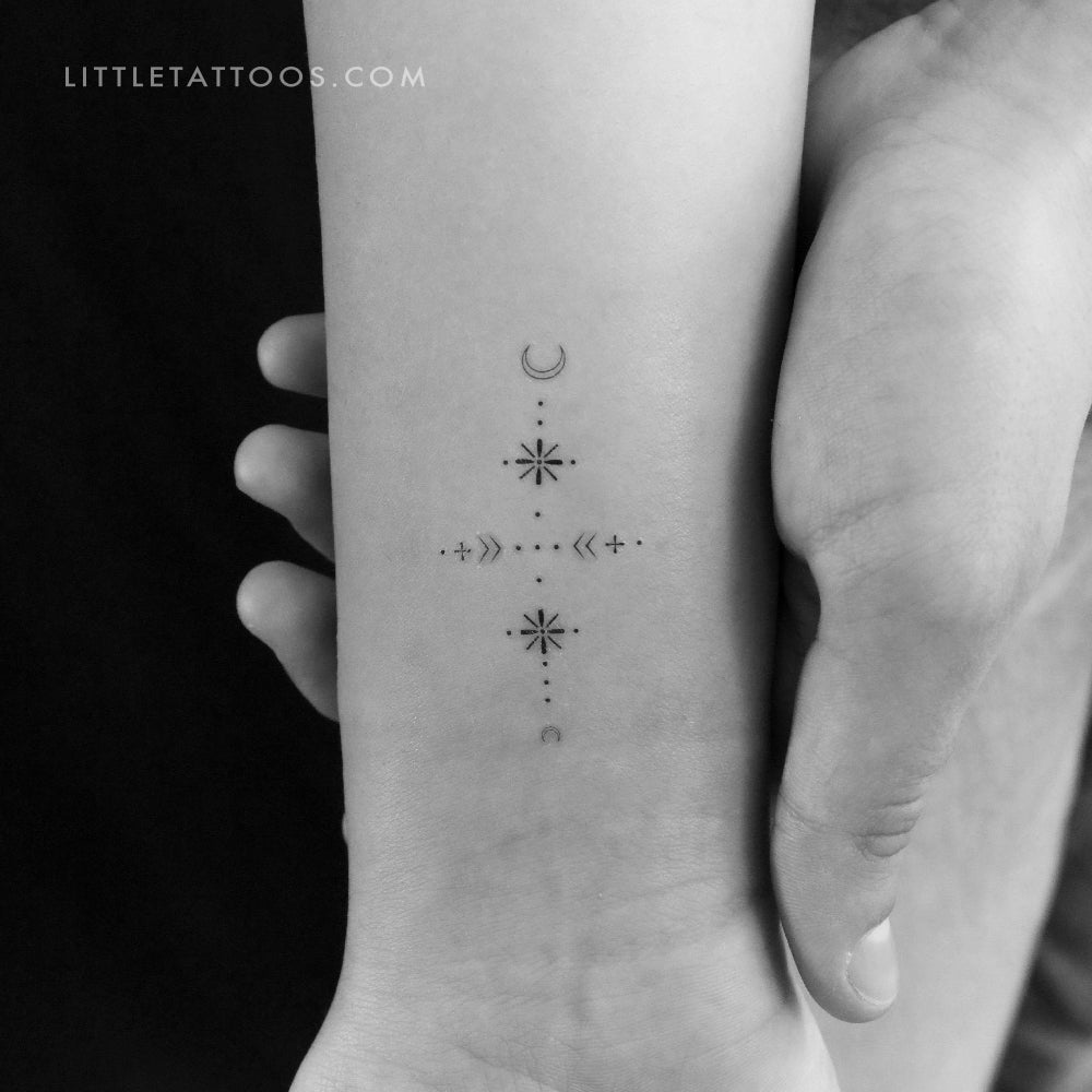 Small Wrist Ornament Temporary Tattoo by Puntuak - Set of 3