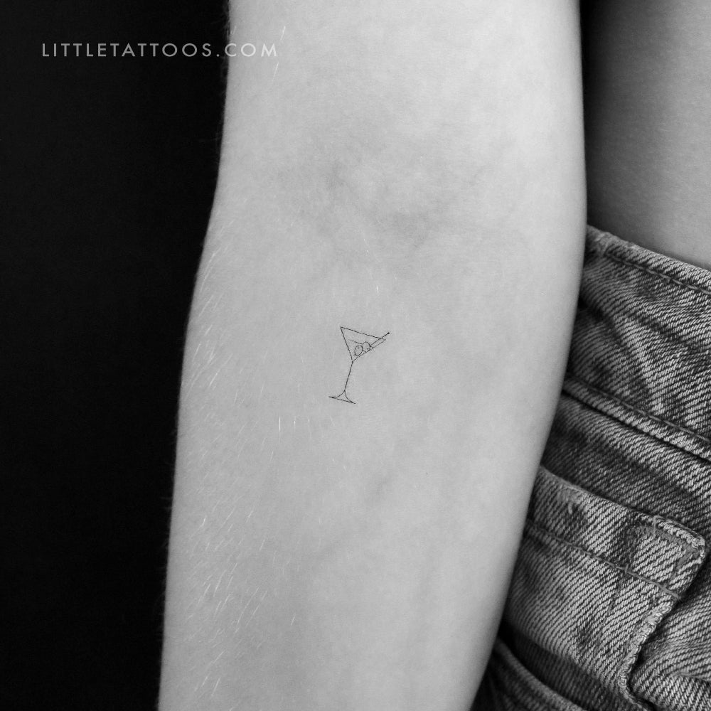 Manhattan Cocktail Temporary Tattoo - Set of 3