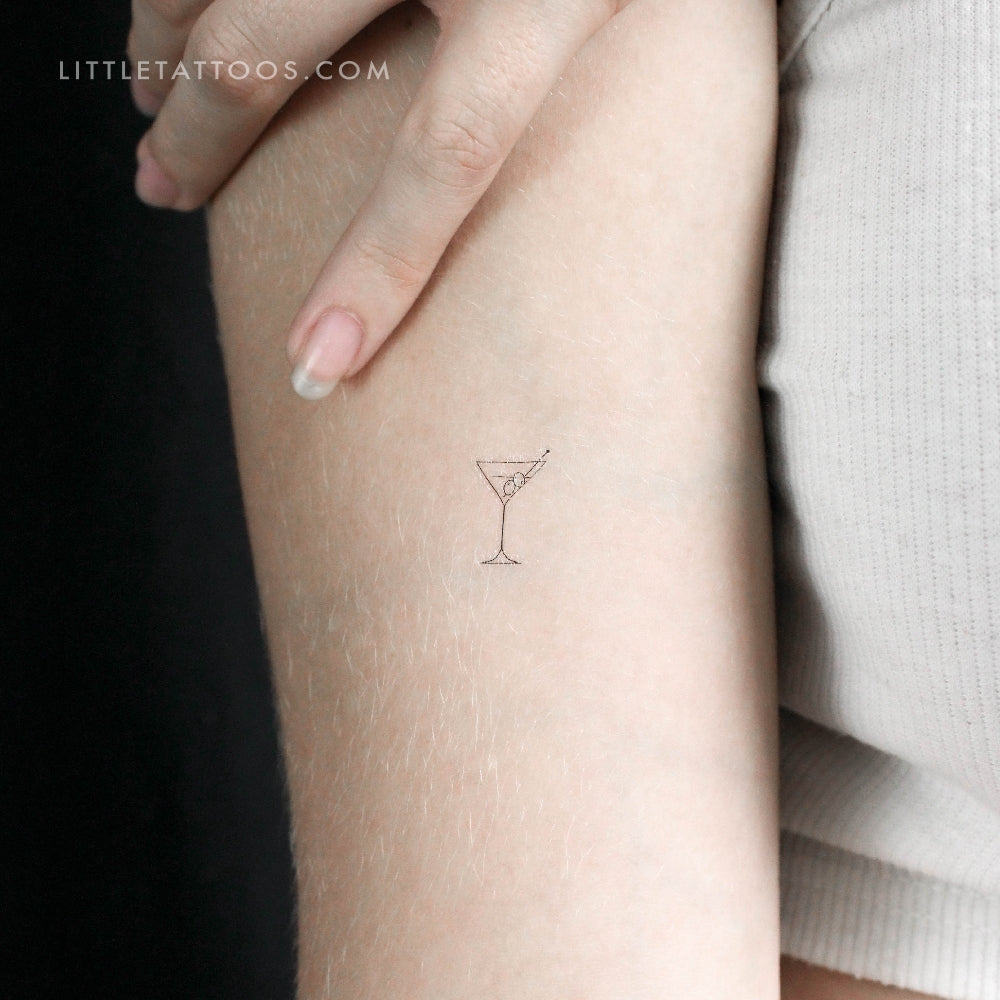 Manhattan Cocktail Temporary Tattoo - Set of 3