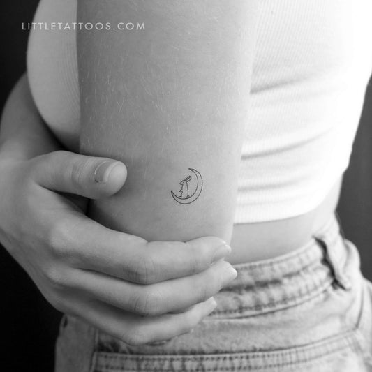 Tatuaje temporal de conejo y luna (juego de 3)