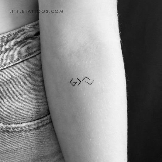 God is Greater Than My Highs and Lows Symbol Temporary Tattoo - Set of 3
