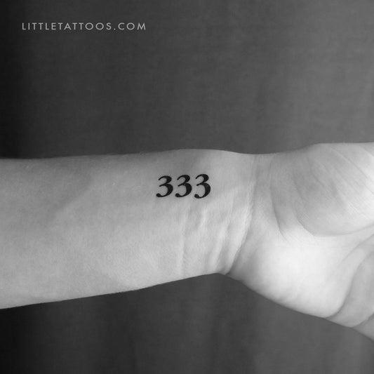 333 Angel Number Temporary Tattoo - Set of 3