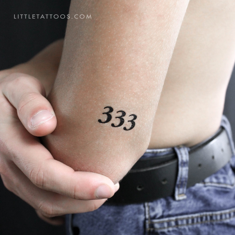 333 Angel Number Temporary Tattoo - Set of 3 – Little Tattoos